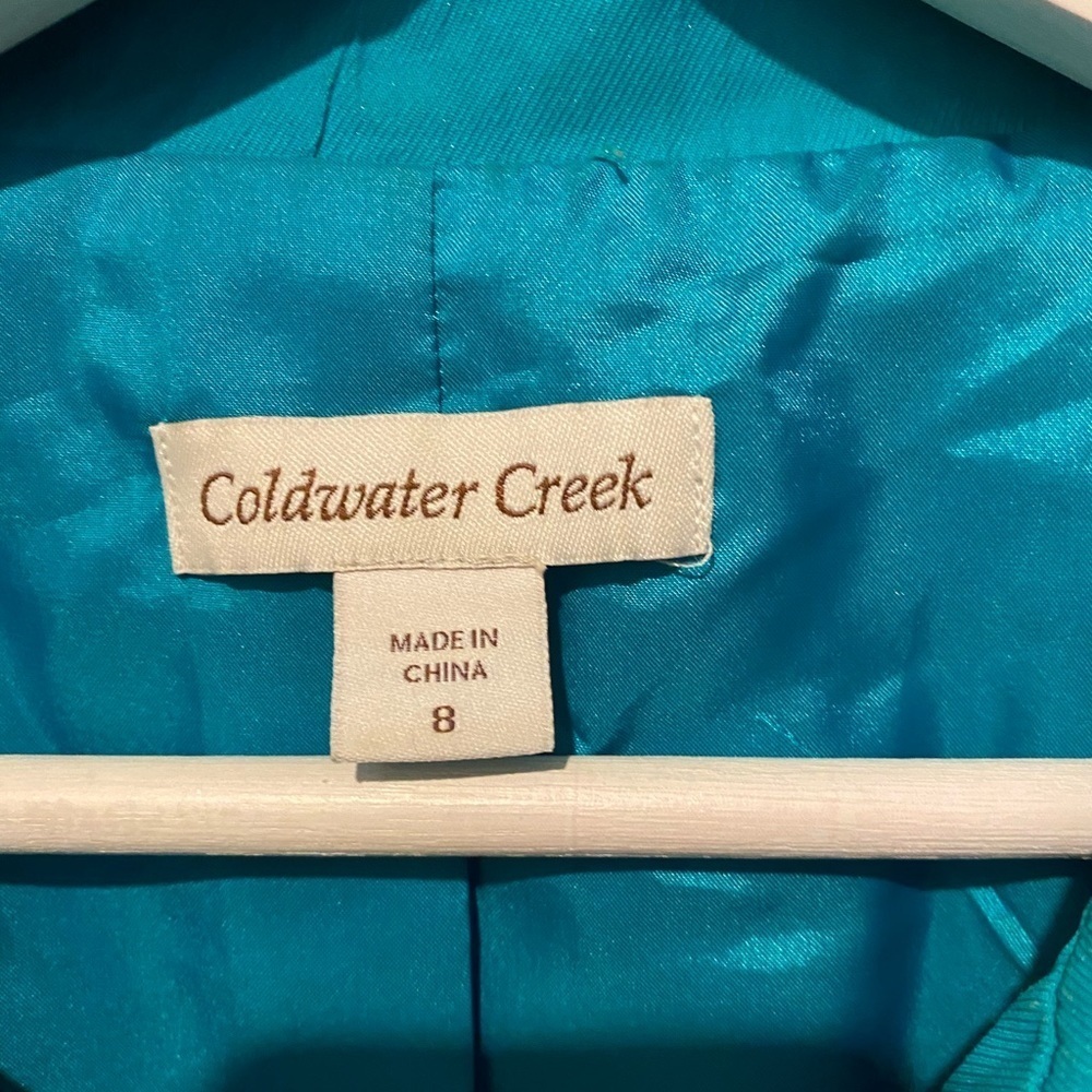 Coldwater Creek Windbreaker Teal Jacket SIZE 8 - Picture 4 of 4